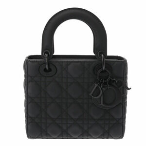 CHRISTIAN DIOR Cannage Lady Black Ultra Matte Calf Shoulder Bag
